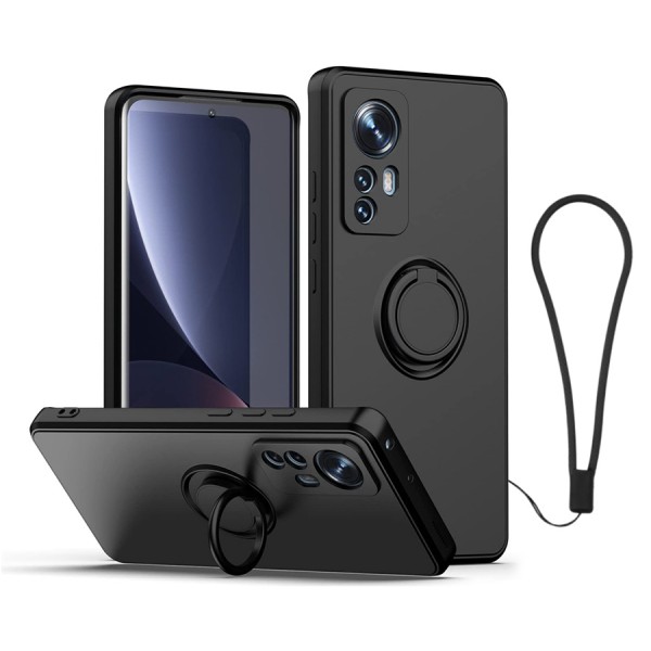 VENNUS Θήκη Silicone Ring VNS-0062 για Xiaomi 12, μαύρη VENNUS Θήκη Silicone Ring VNS-0062 για Xiaomi 12, μαύρη