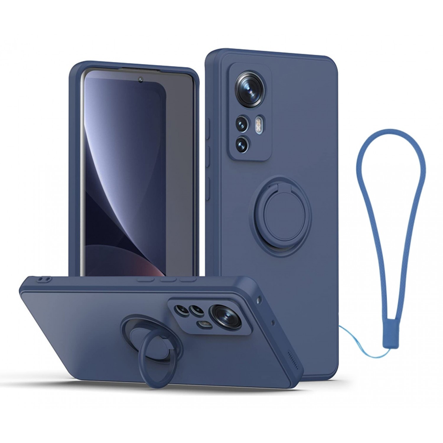 VENNUS Θήκη Silicone Ring VNS-0063 για Xiaomi 12, μπλε VENNUS Θήκη Silicone Ring VNS-0063 για Xiaomi 12, μπλε