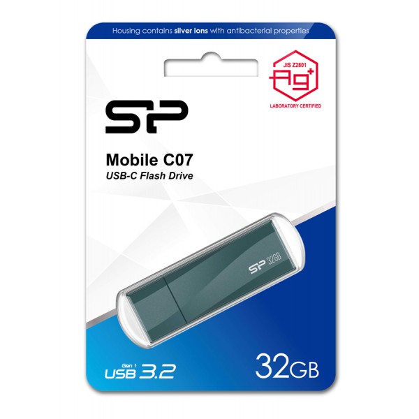 SILICON POWER USB-C Flash Drive Mobile C07, 32GB, USB 3.2, μπλε SILICON POWER USB-C Flash Drive Mobile C07, 32GB, USB 3.2, μπλε