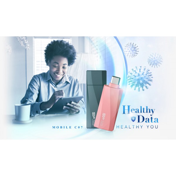 SILICON POWER USB-C Flash Drive Mobile C07, 256GB, USB 3.2, ροζ SILICON POWER USB-C Flash Drive Mobile C07, 256GB, USB 3.2, ροζ