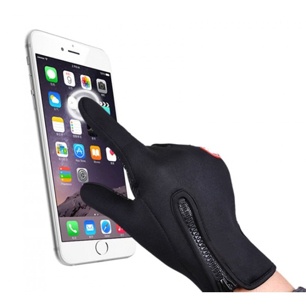 Γάντια ποδηλασίας BQ19I για οθόνη αφής, αντιολισθητικά, XL, μαύρα