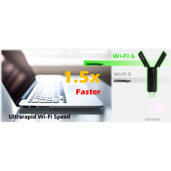 AIRLIVE ασύρματος USB αντάπτορας USB-18AX, Wi-Fi 6 1800Mbps, dual band