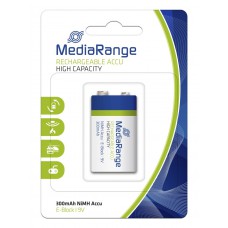 MEDIARANGE επαναφορτιζόμενες μπαταρίες E-Block 6HR61 HR22, 300mAh