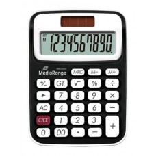 MEDIARANGE αριθμομηχανή MROS190, ηλιακό & μπαταρία, 10 ψηφία, μαύρο