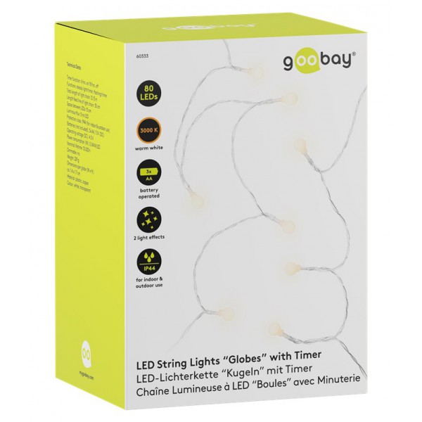 GOOBAY LED λαμπάκια Globes 60333, 3000K, 5lm, 80 LED, 12.15m GOOBAY LED λαμπάκια Globes 60333, 3000K, 5lm, 80 LED, 12.15m