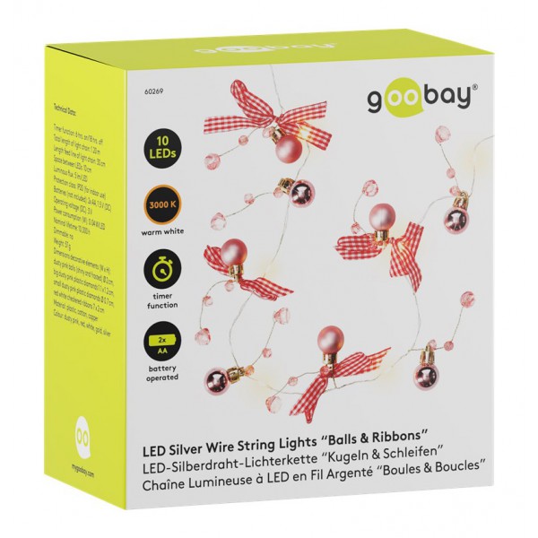 GOOBAY LED λαμπάκια Balls & Ribbons 60269, 3000K, 5lm, 10 LED, 1.2m GOOBAY LED λαμπάκια Balls & Ribbons 60269, 3000K, 5lm, 10 LED, 1.2m