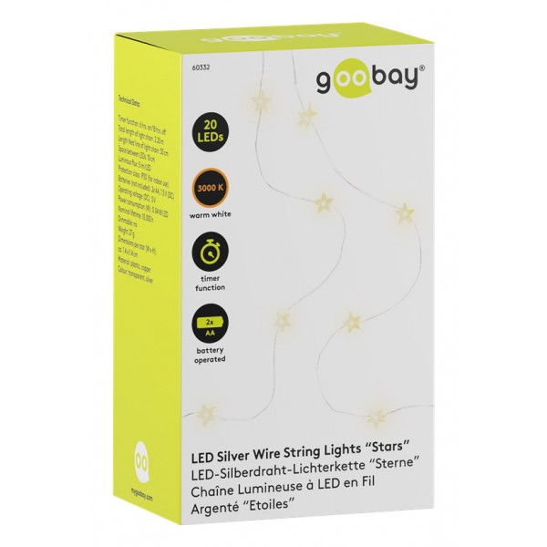 GOOBAY LED λαμπάκια Stars 60332, 3000K, 5lm, 20 LED, 2.2m GOOBAY LED λαμπάκια Stars 60332, 3000K, 5lm, 20 LED, 2.2m