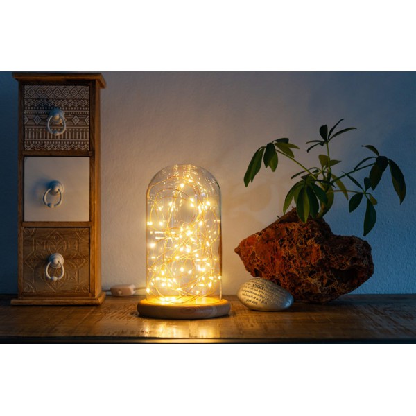 GOOBAY φωτιστικό γυάλινος θόλος με LED 60340, 2700K, USB, 50 LEDs