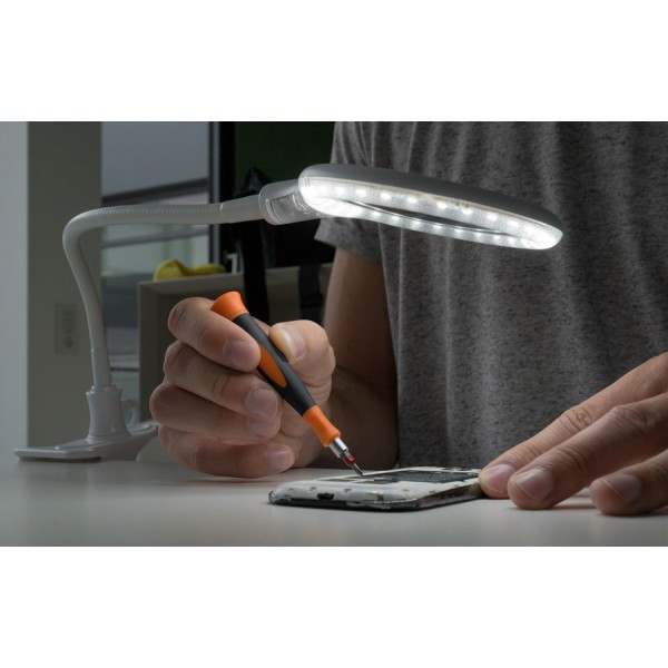 GOOBAY μεγεθυντικός φακός 60365 με κλιπ, LED, 3 διόπτρες 1.75x, λευκός