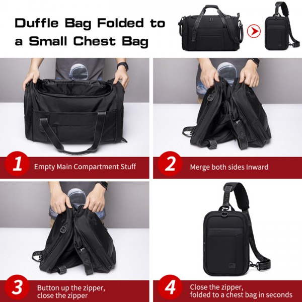 ARCTIC HUNTER τσάντα ταξιδίου LX00021, πτυσσόμενη, 30L, μαύρη ARCTIC HUNTER τσάντα ταξιδίου LX00021, πτυσσόμενη, 30L, μαύρη