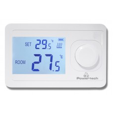 POWERTECH ψηφιακός θερμοστάτης χώρου AC8038, ενσύρματος, λευκός