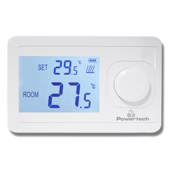 POWERTECH ψηφιακός θερμοστάτης χώρου AC8038, ενσύρματος, λευκός