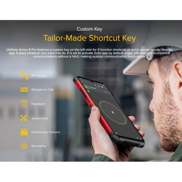 ULEFONE smartphone Armor 8 Pro, IP68/IP69K, 6.1" 8/128GB, 5580mAh, μαύρο ULEFONE smartphone Armor 8 Pro, IP68/IP69K, 6.1" 8/128GB, 5580mAh, μαύρο