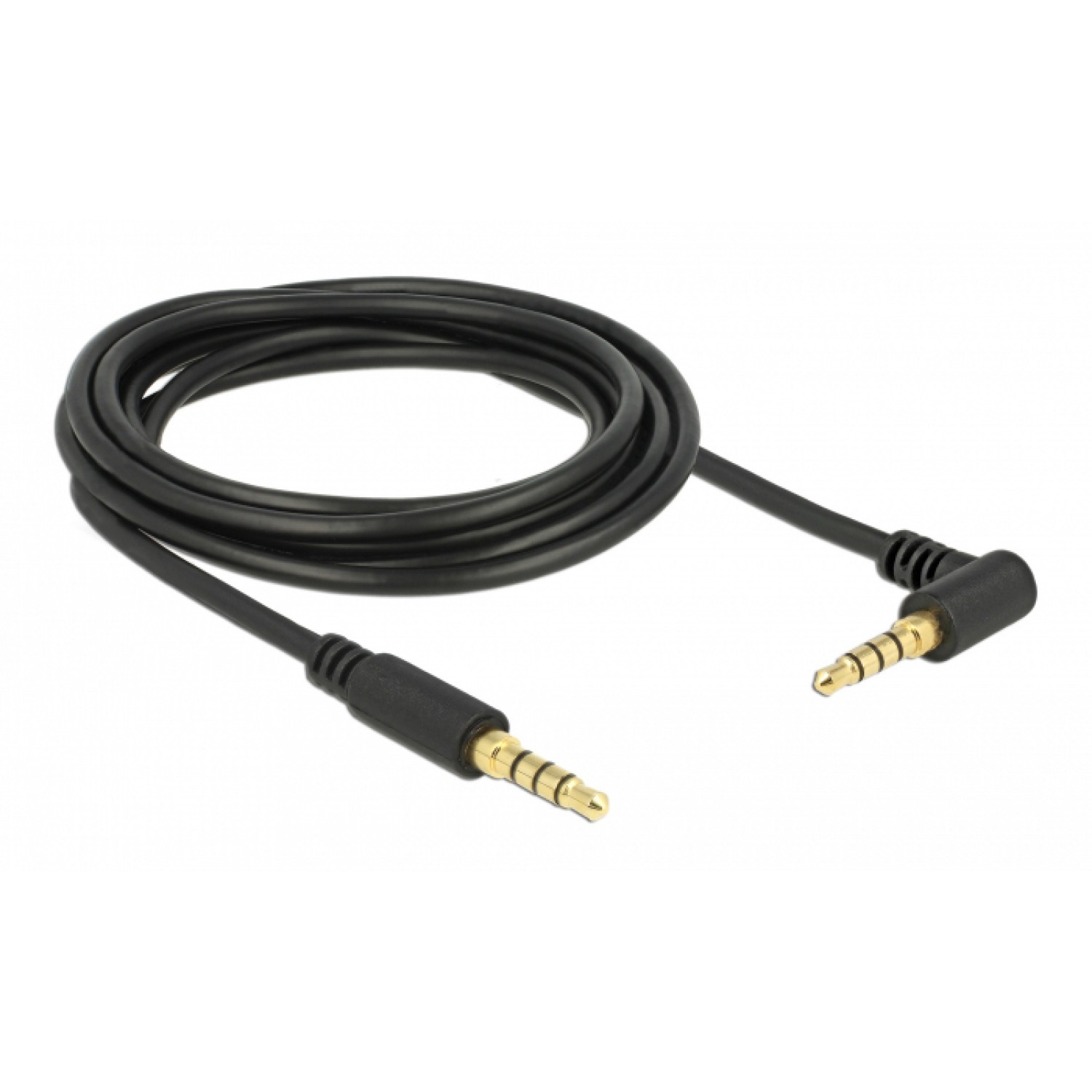DELOCK καλώδιο Jack stereo σε Jack stereo 4pin 3.5mm, 90°, μαύρο, 3m DELOCK καλώδιο Jack stereo σε Jack stereo 4pin 3.5mm, 90°, μαύρο, 3m