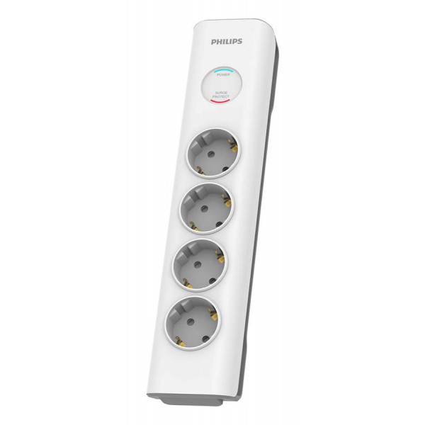 PHILIPS πολύπριζο ασφαλείας SPN7040WA, 4x schuko 16A, 2m, λευκό PHILIPS πολύπριζο ασφαλείας SPN7040WA, 4x schuko 16A, 2m, λευκό