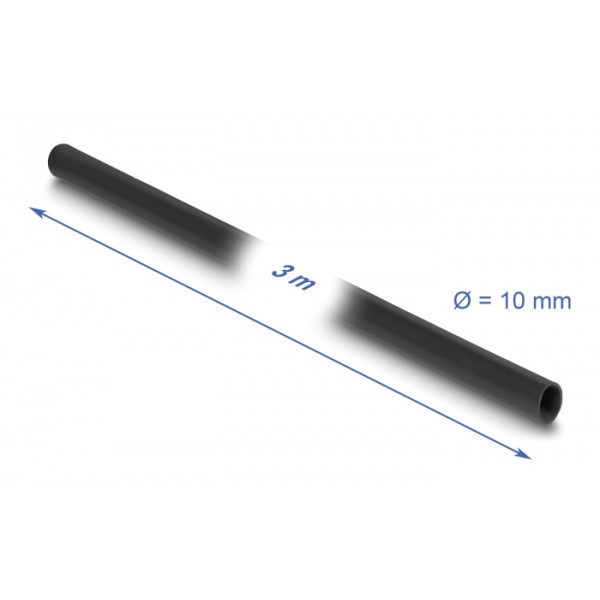 DELOCK PVC περίβλημα μόνωσης 19009 για καλώδια/σωλήνες, 10mm x 3m, μαύρο