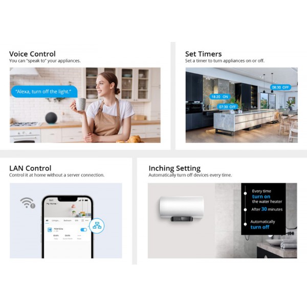 SONOFF smart διακόπτης παρακολούθησης ισχύος POWR320D, Wi-Fi, 20A SONOFF smart διακόπτης παρακολούθησης ισχύος POWR320D, Wi-Fi, 20A