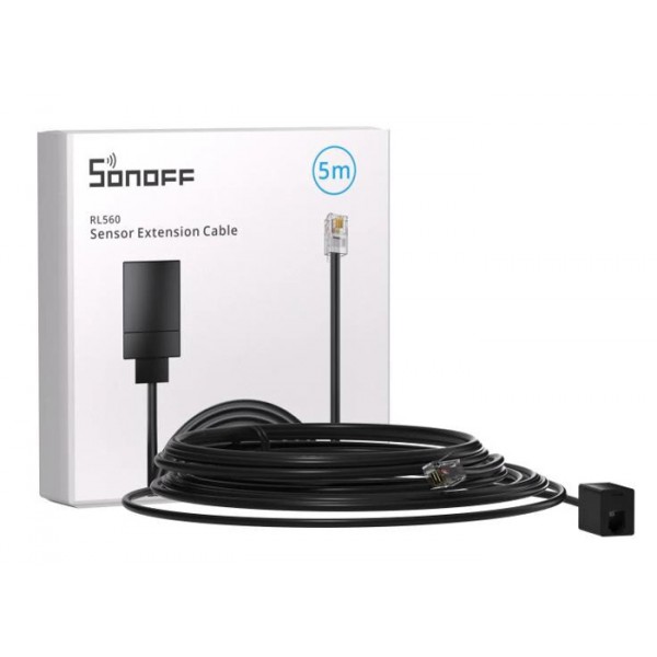 SONOFF καλώδιο προέκτασης RL560 για αισθητήρες, RJ11, 5m, μαύρο SONOFF καλώδιο προέκτασης RL560 για αισθητήρες, RJ11, 5m, μαύρο