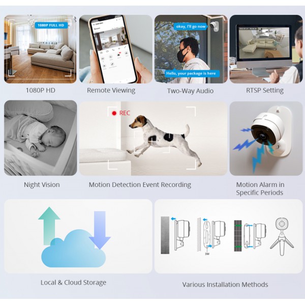 SONOFF smart κάμερα S-CAM με ηχητικό συναγερμό, 1080p FHD, Wi-Fi SONOFF smart κάμερα S-CAM με ηχητικό συναγερμό, 1080p FHD, Wi-Fi