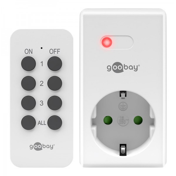 GOOBAY σετ αντάπτορας ρεύματος 58692 ραδιοελεγχόμενος, 5A, λευκό, 1&1τμχ GOOBAY σετ αντάπτορας ρεύματος 58692 ραδιοελεγχόμενος, 5A, λευκό, 1&1τμχ