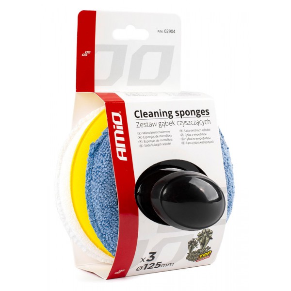 AMIO σετ σφουγγαριών καθαρισμού αυτοκινήτου 02904 με λαβή, 12.5cm, 3τμχ AMIO σετ σφουγγαριών καθαρισμού αυτοκινήτου 02904 με λαβή, 12.5cm, 3τμχ