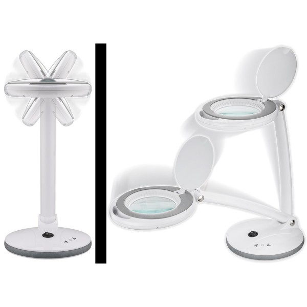 GOOBAY μεγεθυντικός φακός 60363 με βάση, LED, διόπτρα 3x 1.75, λευκός