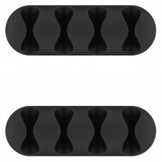 GOOBAY οργανωτές καλωδίων σιλικόνης 70406, 4 θέσεων, Φ6.2mm, μαύρο, 2τμχ