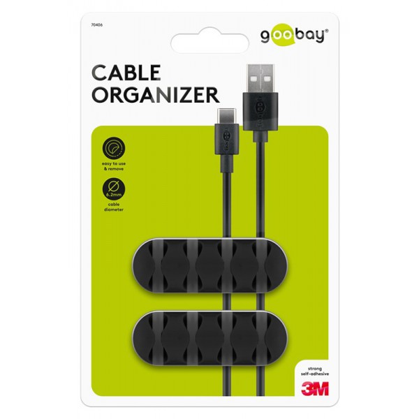 GOOBAY οργανωτές καλωδίων σιλικόνης 70406, 4 θέσεων, Φ6.2mm, μαύρο, 2τμχ GOOBAY οργανωτές καλωδίων σιλικόνης 70406, 4 θέσεων, Φ6.2mm, μαύρο, 2τμχ