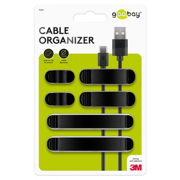 GOOBAY σετ οργανωτές καλωδίων 70684, 1/3/6 θέσεων, μαύρο, 6τμχ GOOBAY σετ οργανωτές καλωδίων 70684, 1/3/6 θέσεων, μαύρο, 6τμχ
