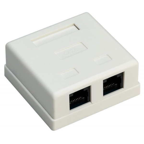 GOOBAY επιτοίχια πρίζα δικτύου 77633, 2 θύρες RJ45, CAT 6 UTP, λευκή GOOBAY επιτοίχια πρίζα δικτύου 77633, 2 θύρες RJ45, CAT 6 UTP, λευκή