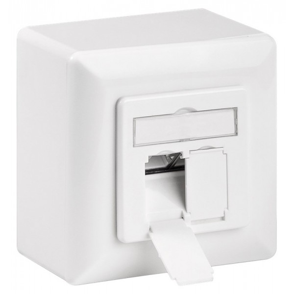 GOOBAY επιτοίχια πρίζα CAT 6 68244, 2x RJ45, 80x80mm, λευκή GOOBAY επιτοίχια πρίζα CAT 6 68244, 2x RJ45, 80x80mm, λευκή