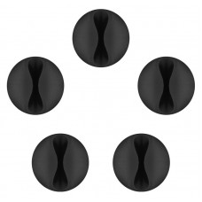 GOOBAY οργανωτές καλωδίων σιλικόνης 95040, 1 θέση, Φ7.8mm, μαύρο, 5τμχ