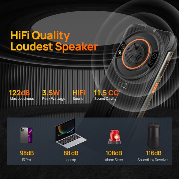 ULEFONE smartphone Armor 16 Pro, ηχείο 3.5W 5.93", 4/64GB 9600mAh, μαύρο