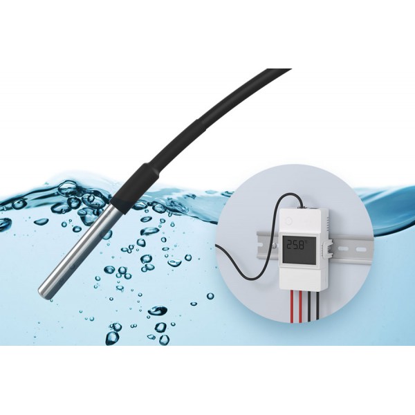 SONOFF καλώδιο με αισθητήρα θερμοκρασίας DS18B20, αδιάβροχο, 50cm, μαύρο SONOFF καλώδιο με αισθητήρα θερμοκρασίας DS18B20, αδιάβροχο, 50cm, μαύρο