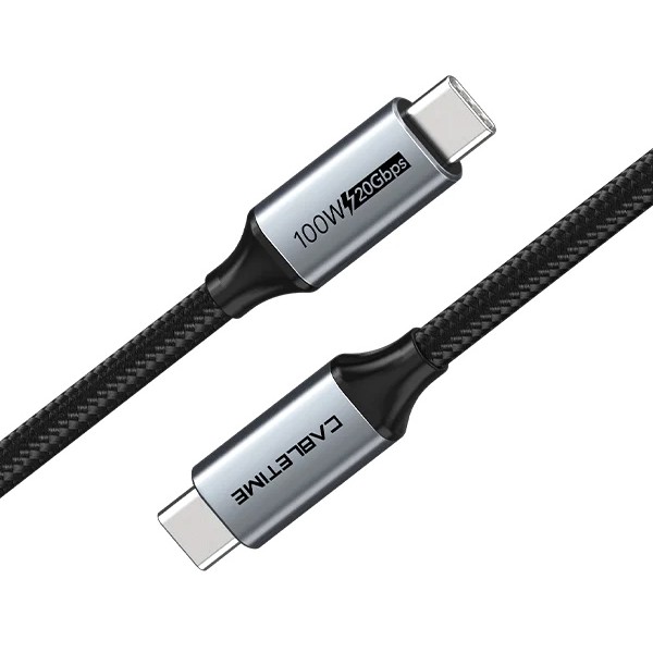 CABLETIME καλώδιο USB-C CT-C160, USB 3.1, 100W, 20Gbps, 4K, 1.5m, μαύρο CABLETIME καλώδιο USB-C CT-C160, USB 3.1, 100W, 20Gbps, 4K, 1.5m, μαύρο