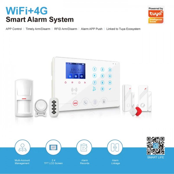 WOLF GUARD ασύρματο σύστημα συναγερμού YL-007W4Q, Wi-Fi, Tuya