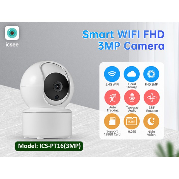 INNOTRONIK smart κάμερα ICS-PT16, 3.6mm, 3MP, Wi-Fi, PTZ INNOTRONIK smart κάμερα ICS-PT16, 3.6mm, 3MP, Wi-Fi, PTZ