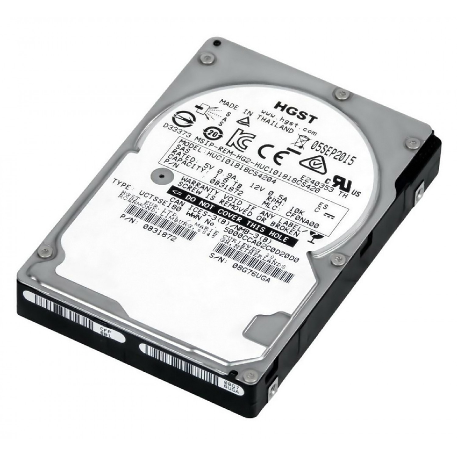 HGST used SAS HDD HUC101818CS4204, 1.8TB, 10K RPM, 12Gb/s, 2.5"