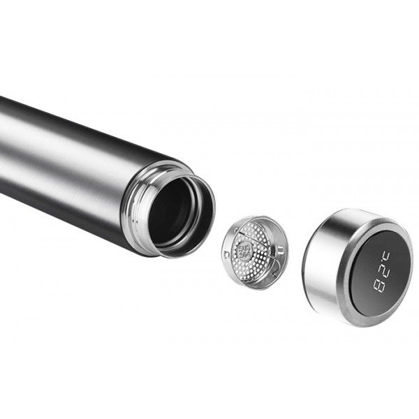 Θερμός AG285F με οθόνη ένδειξης θερμοκρασίας, ανοξείδωτος, 500ml, ασημί