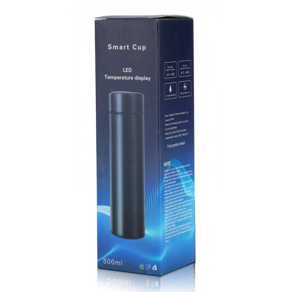 Θερμός AG285F με οθόνη ένδειξης θερμοκρασίας, ανοξείδωτος, 500ml, ασημί