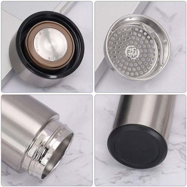 Θερμός AG285F με οθόνη ένδειξης θερμοκρασίας, ανοξείδωτος, 500ml, ασημί