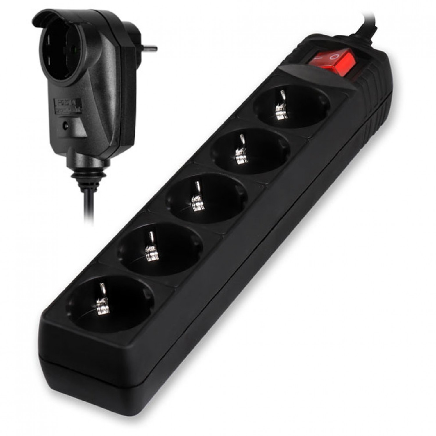 POWERTECH πολύπριζο ασφαλείας PT-994, 5+1 θέσεων schuko, 16A, 2m, μαύρο POWERTECH πολύπριζο ασφαλείας PT-994, 5+1 θέσεων schuko, 16A, 2m, μαύρο