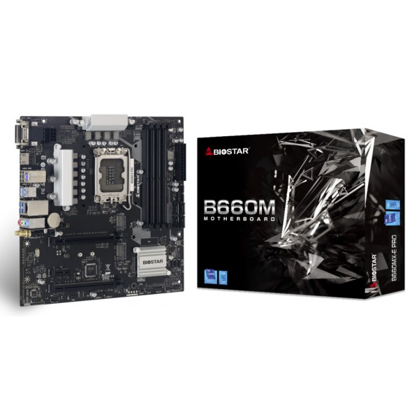 BIOSTAR μητρική B660MX-E PRO, 4x DDR4, s1700, USB 3.2, uATX, GbE, Ver. 6.0 BIOSTAR μητρική B660MX-E PRO, 4x DDR4, s1700, USB 3.2, uATX, GbE, Ver. 6.0