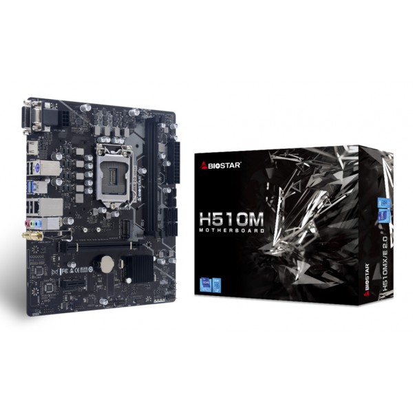 BIOSTAR μητρική H510MX/E 2.0, 2x DDR4, s1200, USB 3.2, uATX, GbE, Ver. 6.2 BIOSTAR μητρική H510MX/E 2.0, 2x DDR4, s1200, USB 3.2, uATX, GbE, Ver. 6.2