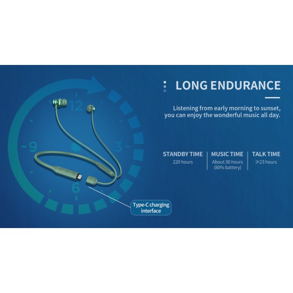 YISON earphones E20, με μαγνήτη, Bluetooth 5.2, 12mm, πράσινα YISON earphones E20, με μαγνήτη, Bluetooth 5.2, 12mm, πράσινα