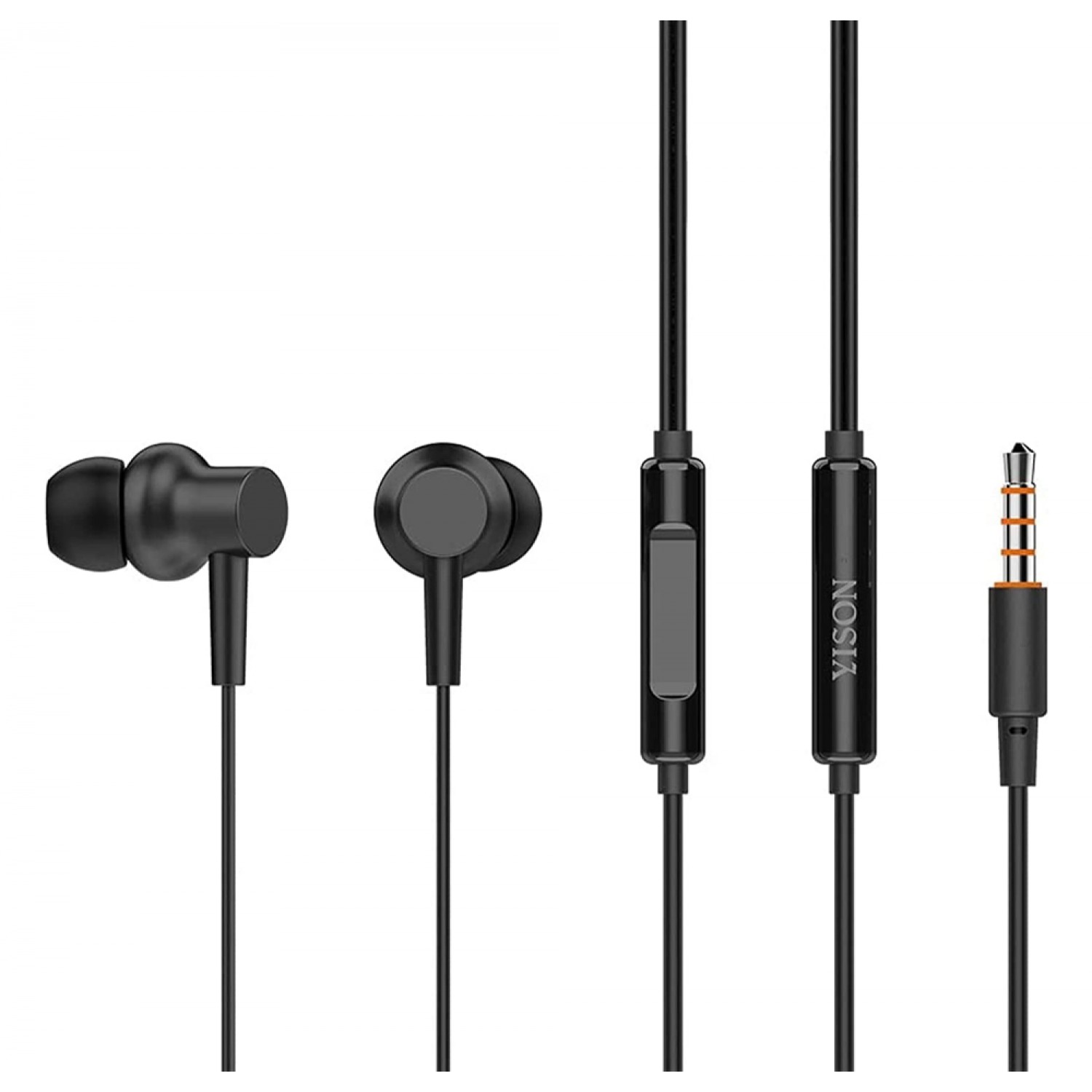 YISON earphones με μικρόφωνο X2, 3.5mm, 1.36m, μαύρα YISON earphones με μικρόφωνο X2, 3.5mm, 1.36m, μαύρα