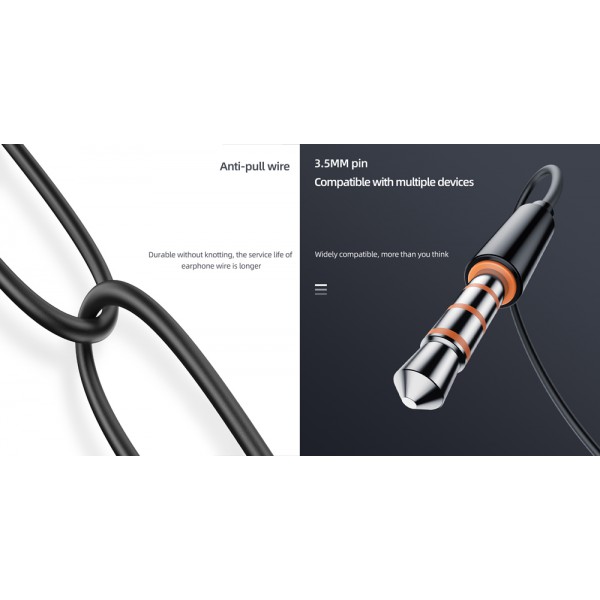 YISON earphones με μικρόφωνο X2, 3.5mm, 1.36m, λευκά YISON earphones με μικρόφωνο X2, 3.5mm, 1.36m, λευκά