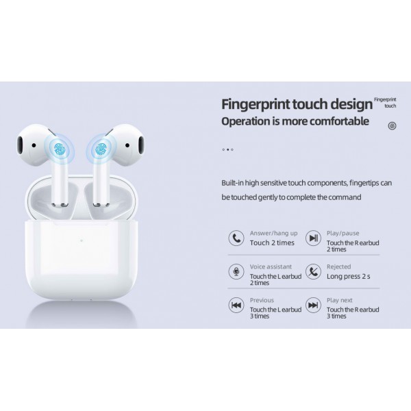 CELEBRAT earphones με θήκη φόρτισης W11 Pro, True Wireless, λευκά CELEBRAT earphones με θήκη φόρτισης W11 Pro, True Wireless, λευκά
