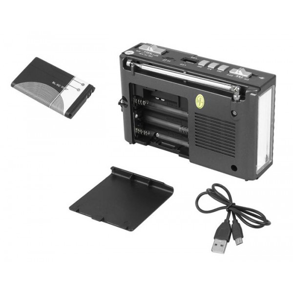 HMIK φορητό ραδιόφωνο & ηχείο MK-918 με φακό, USB/TF/AUX, γκρι HMIK φορητό ραδιόφωνο & ηχείο MK-918 με φακό, USB/TF/AUX, γκρι