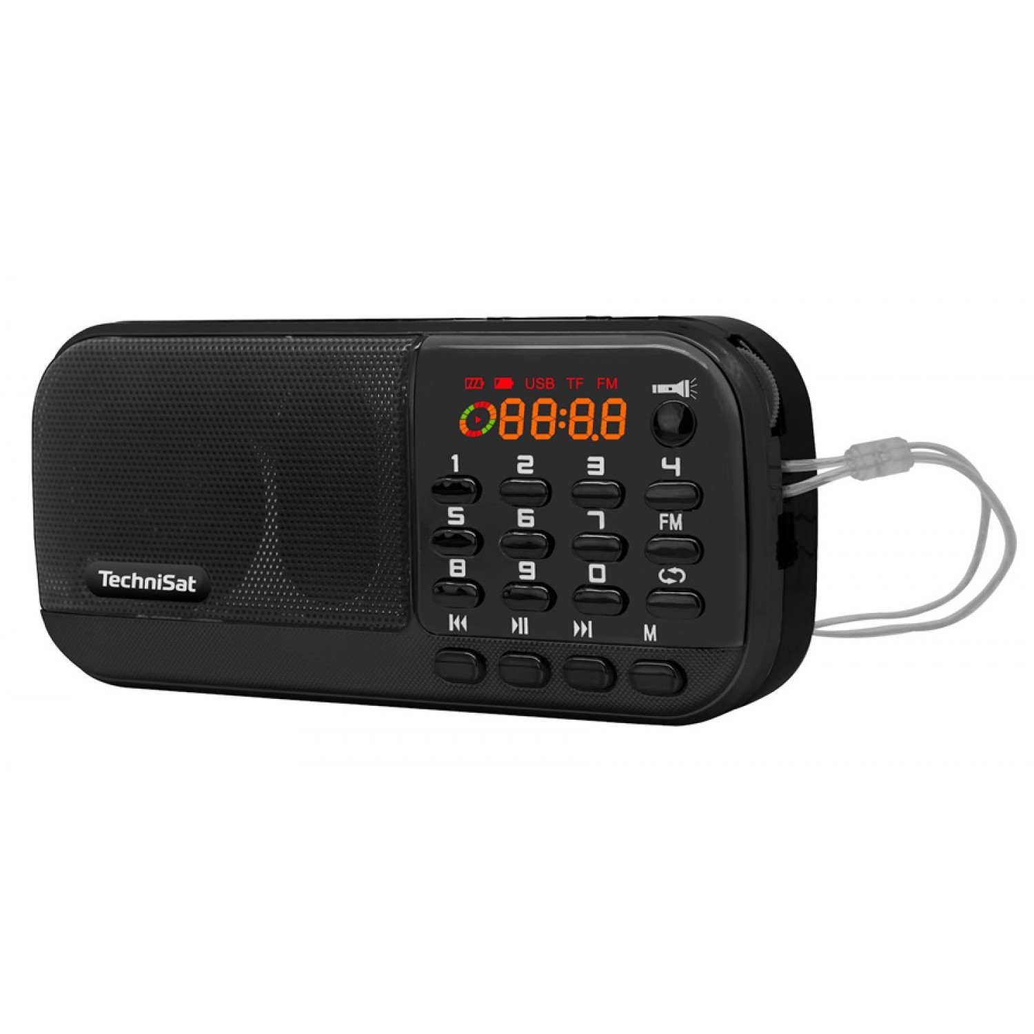 TECHNISAT φορητό ραδιόφωνο & ηχείο LXRA1 με φακό, USB/TF/AUX, μαύρο